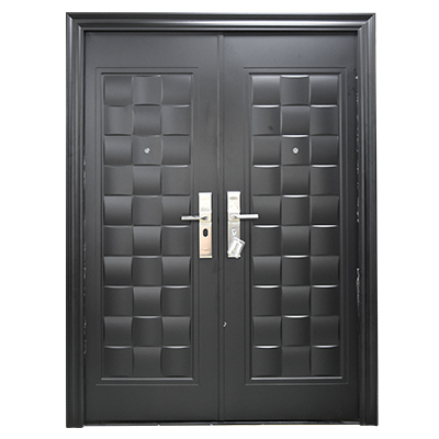 PORTE METALLIQUE XD-088 2050X1500 MM, NOIR MAT OUVERTURE GAUCHE  INTERIEUR 120° AVEC JUDAS U986331