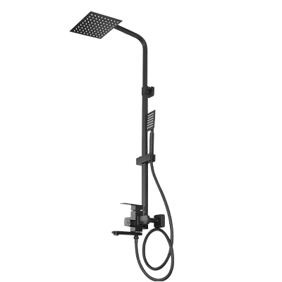 ENSEMBLE BARRE DE DOUCHE  BR ST-10S03 BR MATERIAU ACIER INOXYDABLE SS304 NOIRE DOUCHETTE+MITIGEUR+FLEXIBLE 1,50m  2JETS EKO  2110202441 -15%