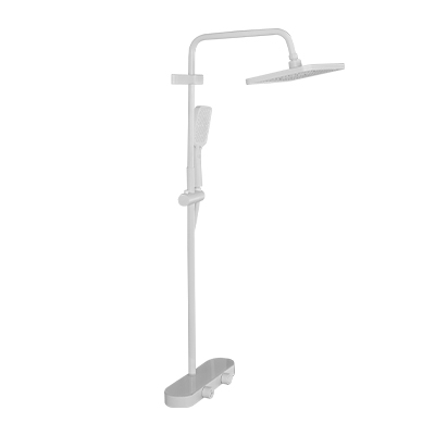ENSEMBLE BARRE DE DOUCHE BR ST-10B01MATERIAU LAITON, COULEUR BLANCHE DOUCHETTE + FLEXIBLE 1.5M 2 JETS 2110202446(-15%)