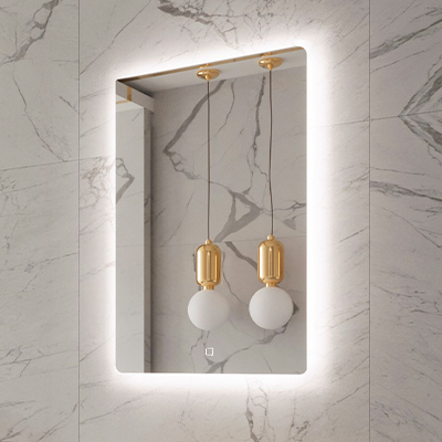 MIROIR DE SALLE DE BAIN LED SANS CADRE, NON ANTI-BUEE,"RECTANGLE L. 60 X H. 80 CM. AVEC BANDE LED FLEXIBLE IP20 4000 K  AC 110-240 V/DC 12 V 1010909010