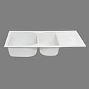 EVIER QUARTZ DOUBLE BAC BLANC (1145x490x203mm)  45X19.5x8 avec accessoires 22,50kg(UE)