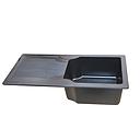EVIER QUARTZ SIMPLE BAC  NOIR BOND CARRE AVEC FLEXIBLE  UE (R)