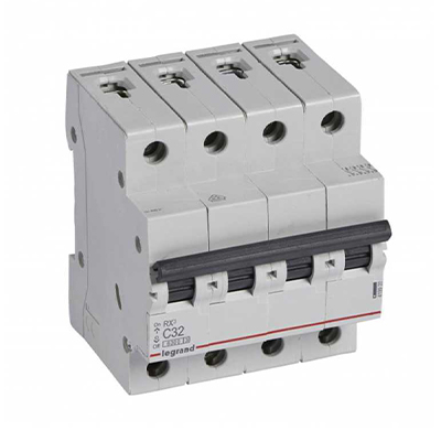 DISJONCTEUR COURBE C ARR/DEP A VIS 4MOD 4P 400V 32A 4.5 - 6kA IP20 IK04 RX3 419744