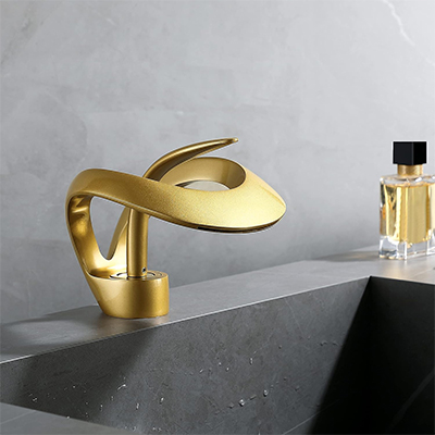 MITIGEUR LAVABO CARTHOUCHE CERAMIQUE Ø 40MM 2FLEXIBLES A2 (304)  DORE 2110202452