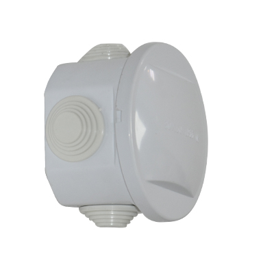 BOITIER ETANCHE ROND Φ80 X H50 MM GRIS CLAIR  CE IP55   2100601015