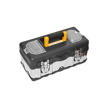 BOITE A OUTILS EN ACIER INOXYDABLE 14'' (35 CM)  ACIER INOXYDABLE + PLASTIQUE  EXTERNES : 350 * 200 * 170 MM  INTERNES : 335 * 140 * 120 MM" KED14