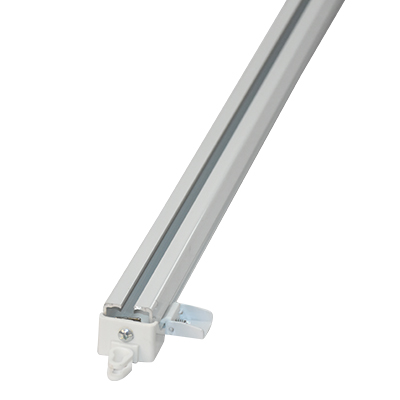 PORTE RIDEAU 1.5mBLANCHE +RUBAN TISSU125 MM J80-325AG 3.3M+ SYSTEME MANUEL A GALETS DE PATINAGE 60MM J20-269-2 1.5M
