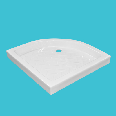 RECEVEUR DE DOUCHE PORCELAINE  ANGLE L. 800 X W. 800 X H. 100 MM  BLANCHE Ø65 MM 1010104042