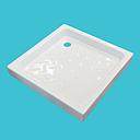 RECEVEUR DE DOUCHE PORCELAINE  CARREE L. 700 X W. 700 X H. 95 MM  BLANCHE Ø65 MM 1010104040
