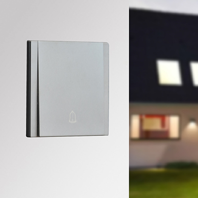 POUSSOIR SONNERIE ENCASTRABLE ULTRA-MINCE 10A, 230V~ TB / TB5 GRIS CLAIR 1050301010