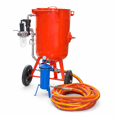 POT DE SABLAGE PORTABLE 200 L Q245R, Ø 624 X 1375 MM,  L. 1240 X W. 940 X H. 1570 250 KG 1800 - 2280 KG / H 3050101839