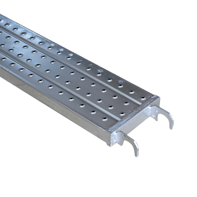 PLATEAU POUR L’ECHAFAUDAGE – L 2,65 X l 25 Mx5cm – ACIER Q235 GALVANISE AVEC GRIFFE ARQUEE – EPAISSEUR DE LA PLATEFORME 1,5 MM 13 KG 2010604035