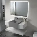 LAVABO MEUBLE +MIROIR LED 1000X470X170MM SANS BOND AY13-100 (6001+6008)  4ELM