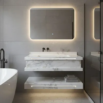 LAVABO MEUBLE + MIROIR LED 800x500x200 MM  SANS BOND AY63-80 (6012) 3ELM