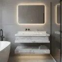 LAVABO MEUBLE + MIROIR LED 800x500x200 MM  SANS BOND AY63-80 (6012) 3ELM