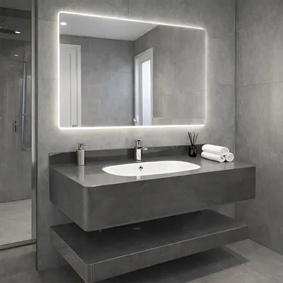 LAVABO MEUBLE +MIROIR LED SANS BOND 800X500X150MM SANS BOND (6079)  AY27-80 3ELM