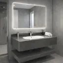 LAVABO MEUBLE +MIROIR LED SANS BOND 800X500X150MM SANS BOND (6079)  AY27-80 3ELM