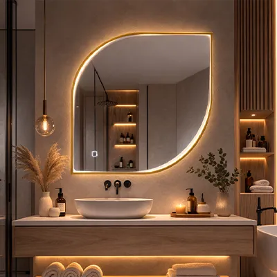 MIROIR DE SALLE DE BAIN LED  l.80 × H.80 CM IP20 4000 K, TR AC 110–240 V / DC 12V IP20 1010909017
