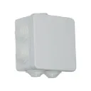 BOITIER ETANCHE, CARREE, L. 85 X L. 85 X H. 50 MM, CE LP55 7 PRESSE-ETOUPES, ABS GRIS CLAIR, 2100601021