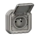 PLEXO PRISE 2P+T 16A 250V ENCASTRE GRIS 069831L 