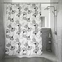 RIDEAU DE DOUCHE IMPERMEABLE (Polyethylene Vinyle Acetate) PEVA 180X180 CM 68G SANS AIMANT S-1061( BLANC+NOIR+GRIS)