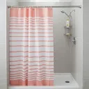 RIDEAU DE DOUCHE IMPERMEABLE (Polyethylene Vinyle Acetate) PEVA 180X180 CM SANS AIMANT S-1037 (ROSE)