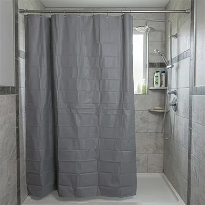 Rideau de douche impermeable PEVA 180X180 cm avec aimant B0926-1 (gris) (Polyethylene Vinyle Acetate)