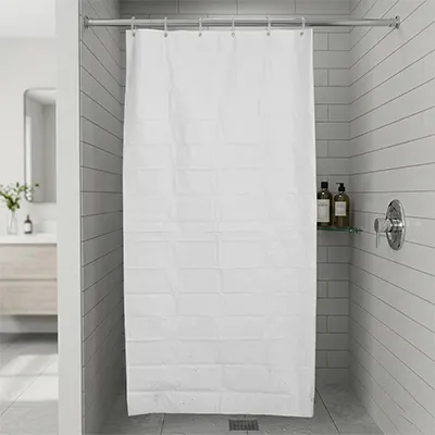 RIDEAU DE DOUCHE PEVA 180X180 CM AVEC AIMANT B0926-1 (BLANC)
