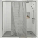 Rideau de douche impermeable PEVA 180X180 cm avec aimant B0926-1 (marron) (Polyethylene Vinyle)
