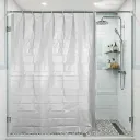 RIDEAU DE DOUCHE IMPERMEABLE (Polyethylene Vinyle) PEVA 180X180 CM SANS AIMANT B0926-2 (GRIS)