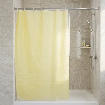 RIDEAU DE DOUCHE IMPERMEABLE (Polyethylene Vinyle) PEVA 180X180 CM SANS AIMANT B0926-2 (JAUNE)