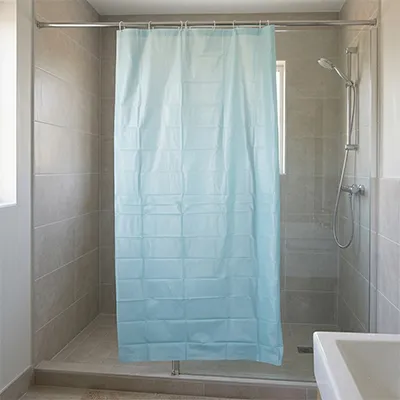 Rideau de douche impermeable PEVA 180X180 cm sans aimant B0926-2 (bleu ciel) (Polyethylene Vinyle)