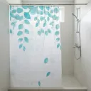 RIDEAU DE DOUCHE IMPERMEABLE (Polyethylene Vinyle Acetate) PEVA 180X180 CM SANS AIMANT S-1037 (BLEU CIEL)