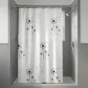 RIDEAU DE DOUCHE IMPERMEABLE (Polyethylene Vinyle Acetate) PEVA 180X180 CM 68G SANS AIMANT S-1061 ( BLANC+NOIR)