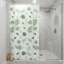RIDEAU DE DOUCHE IMPERMEABLE (Polyethylene Vinyle Acetate) PEVA 180X180 CM 68G SANS AIMANT S-1061 ( BLANC+VERT)