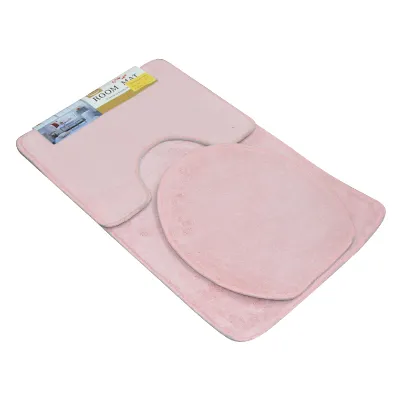 TAPIS DE BAIN 3 PIECES 50X80 CM BM-074 (ROSE)