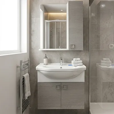 Lavabo meuble salle de bains +miroir special 65 cm – anthracite 90-1160 3ELMT (CLK)