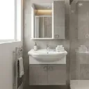 Lavabo meuble salle de bains +miroir special 65cm - anthracite 90-1160 3ELMT (CLK)