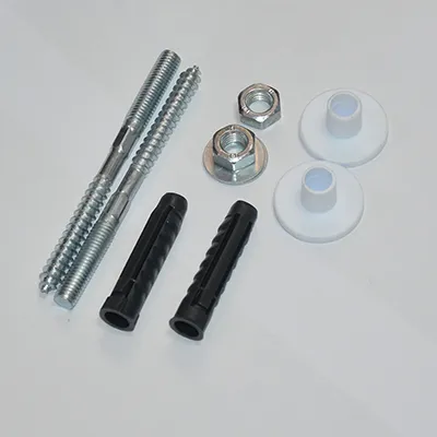 Kit de fixation murale pour lavabo (goujon double filetage 120MM ; rondelle plastique epaisse ; cheville grise Ø12 ; rondelle metallique) - 14 0101 (IZP)