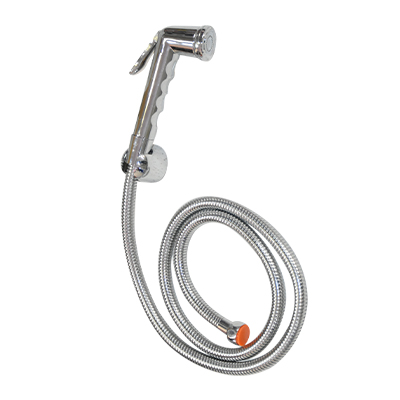 DOUCHETTE D'HYGIENE ELIXIR (CHROME/GRIS) - SUPPORT CHROME - FLEXIBLE INOX CHROME 1/2" 125 CM ANTI-TORSION - 21 0117(IZP)