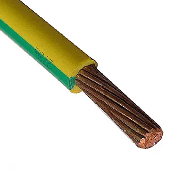Fil isole rigide HO7VR1X 16MM vert/jaune RLX100M (CKR)