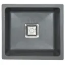 EVIER QUARTZ SIMPLE CARRE   16x18  MIDNIGHT GREY 7.30KG AVEC BOND CARRE ET FLEXIBLE