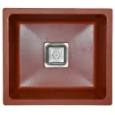 EVIER QUARTZ SIMPLE CARRE  16x18  BLOOD RED  8.70KG AVEC BOND ET FLEXIBLE