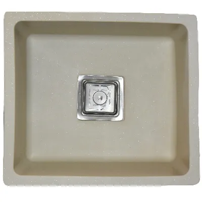 EVIER QUARTZ SIMPLE CARRE 16x18  GOLDEN IVORY 8.20KG AVEC BOND ET FLEXIBLE