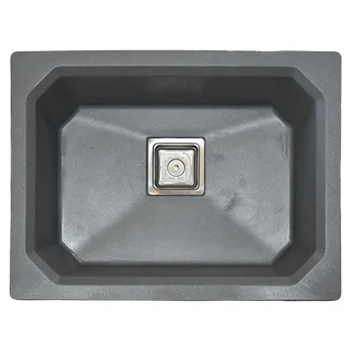 EVIER QUARTZ  SIMPLE RECTANGLE  24x18  MIDNIGHT GREY 10.90KG AVEC BOND ET FLEXIBLE