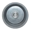 EVIER QUARTZ SIMPLE ROND  18x18  MIDNIGHT GREY 8.30KG AVEC BOND ET FLEXIBLE