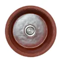 Evier quartz simple rond 18x18 blood red 8.30KG avec bond et flexible