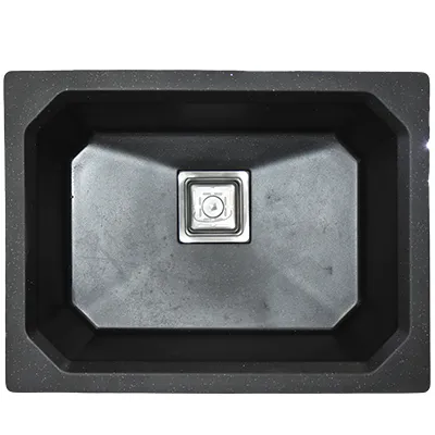 EVIER QUARTZ  SIMPLE RECTANGLE 24x18  GALAXY BLACK 10.70KG AVEC BOND ET FLEXIBLE
