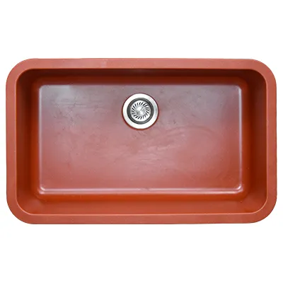 EVIER QUARTZ SIMPLE RECTANGLE  31x19   BLOOD RED 16.00KG AVEC BOND ET FLEXIBLE