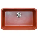 EVIER QUARTZ SIMPLE RECTANGLE  31x19   BLOOD RED 16.00KG AVEC BOND ET FLEXIBLE